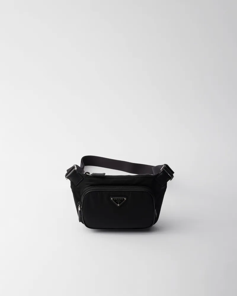 Prada Schultertasche: Re-Nylon und Saffiano-Leder Schwarz