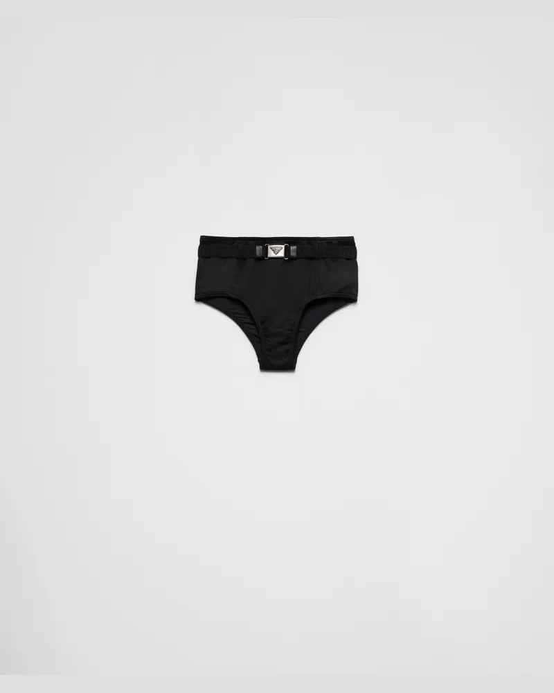 Prada Bikini-Unterteil aus Interlock-Stoff Schwarz