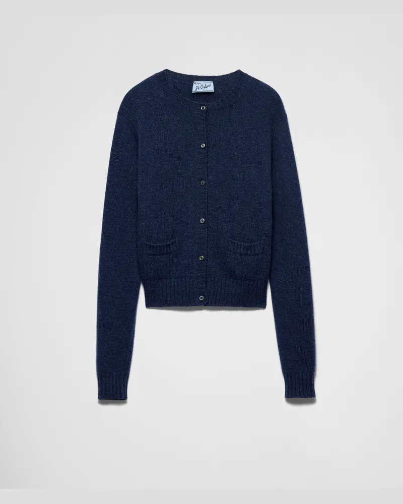 Prada Strickjacke aus Re-Kaschmir Blau