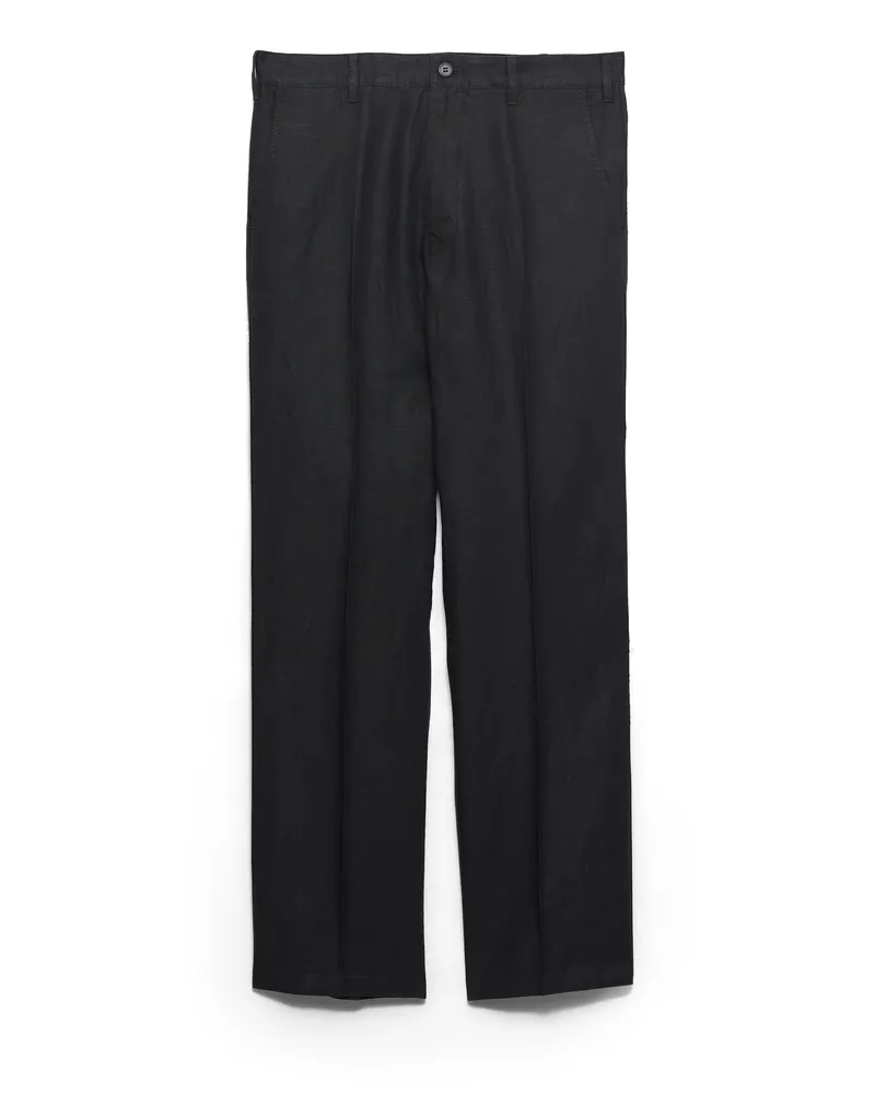 Prada Hose Aus Leinen, Herren, Schwarz, Größe Schwarz