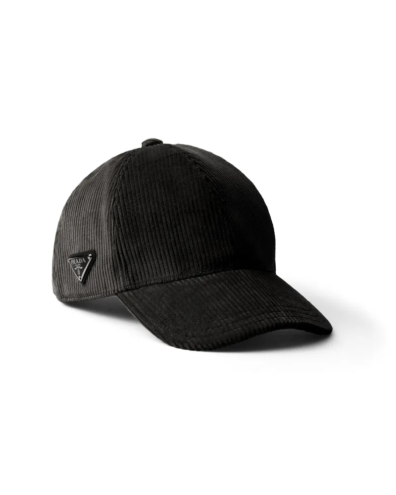 Prada Baseballkappe Aus Cord, Herren, Schwarz, Größe Schwarz