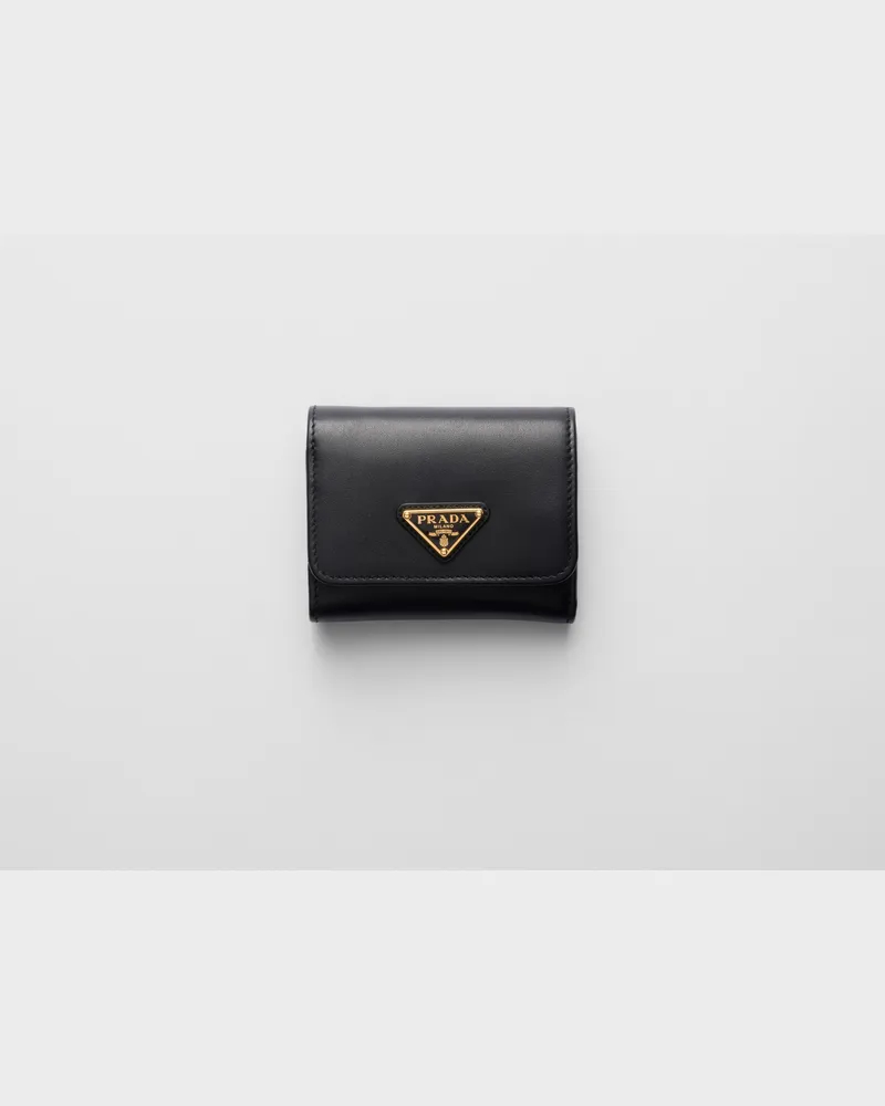 Prada Kleine Geldbörse aus Leder Schwarz