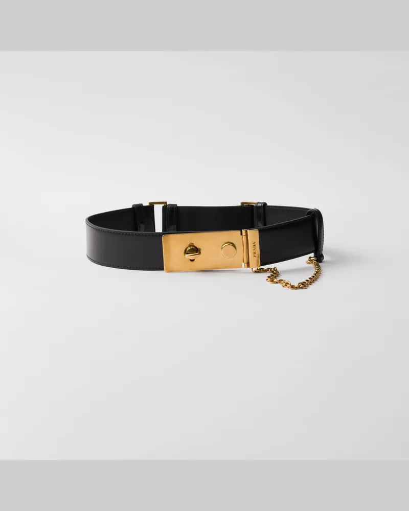 Prada Gürtel aus Leder Schwarz