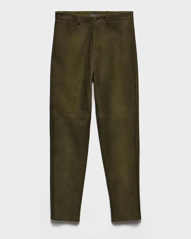 Prada Hose aus Wildleder Waldgrün