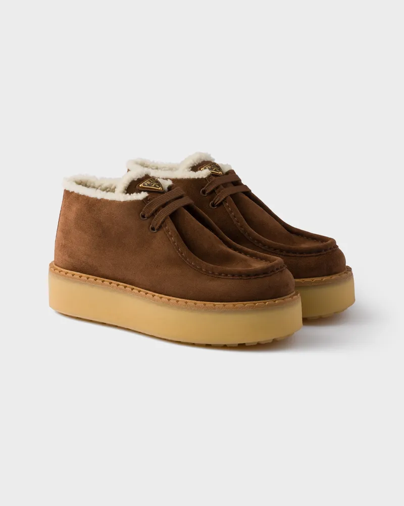 Prada Chukka Boots aus Wildleder Kakaobraun