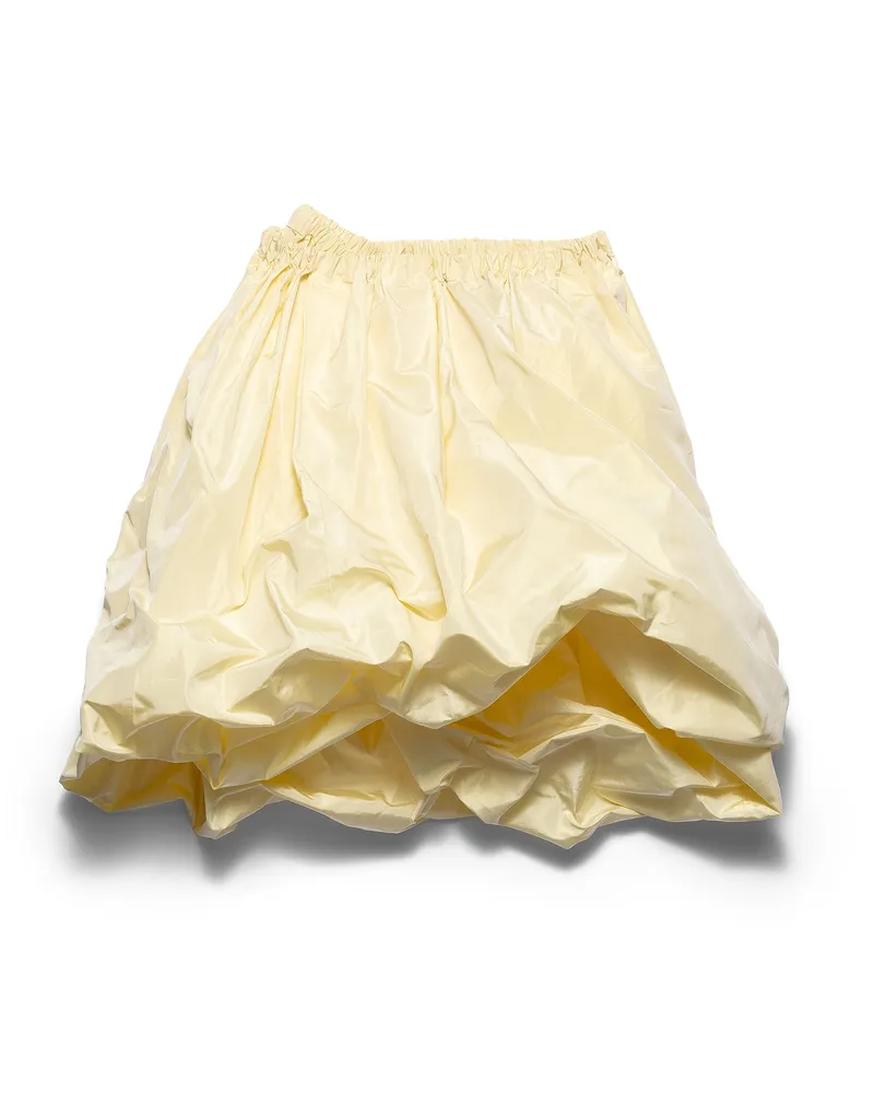 Prada Rock Aus Technischem Taft, Damen, Creme, Größe Creme