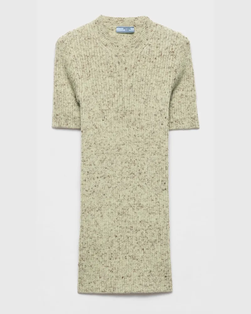 Prada Kurzärmliger Rundhalspullover Puderblau