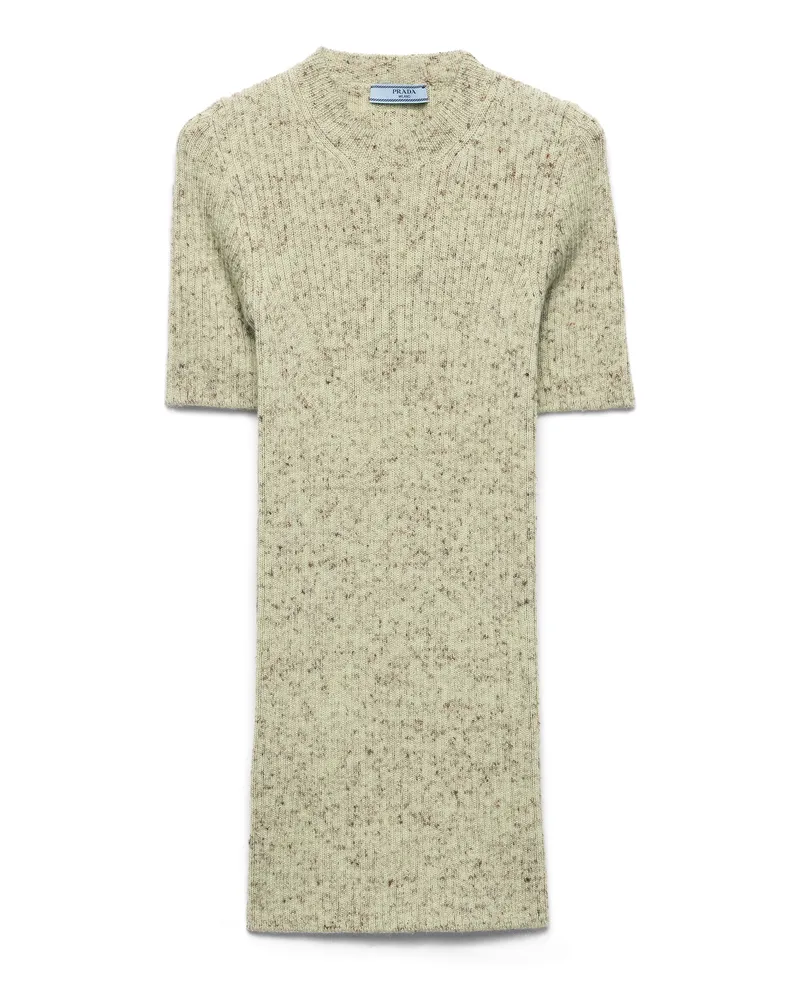 Prada Kurzärmliger Rundhalspullover, Damen, Puderblau, Größe Puderblau