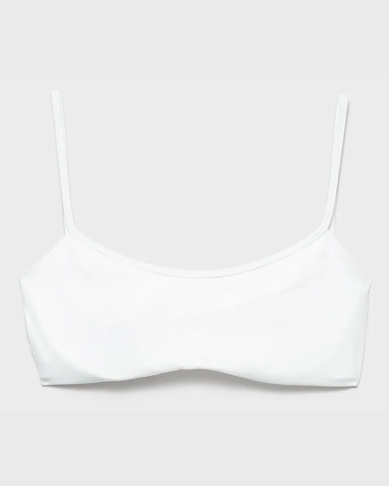 Prada Bikini-Oberteil aus Stretch-Jersey Weiss