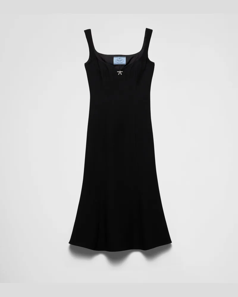 Prada Besticktes Kleid aus Cady Schwarz