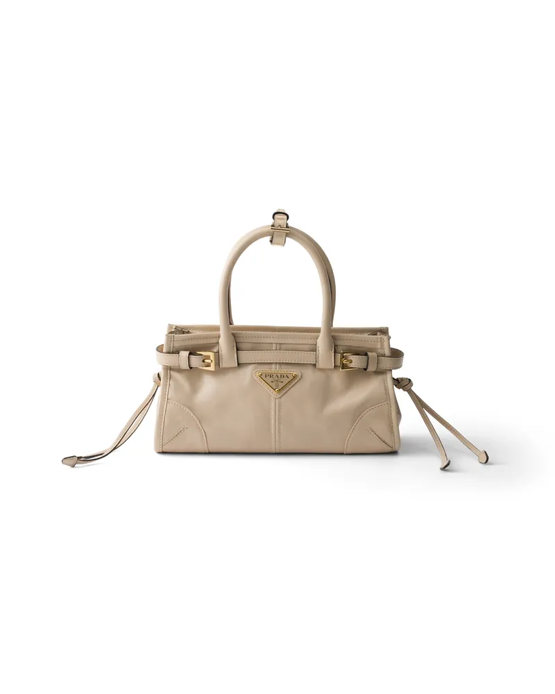 Prada Bonnie Mini-handtasche Aus Leder, Damen, Travertin Travertin