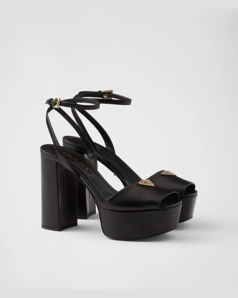 Prada Plateausandalen aus Nappa-Leder Schwarz