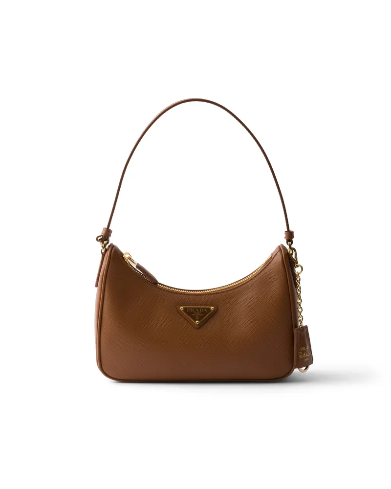 Prada Re-edition 2005 Saffiano Leather Mini-bag, Damen, Cognac Cognac