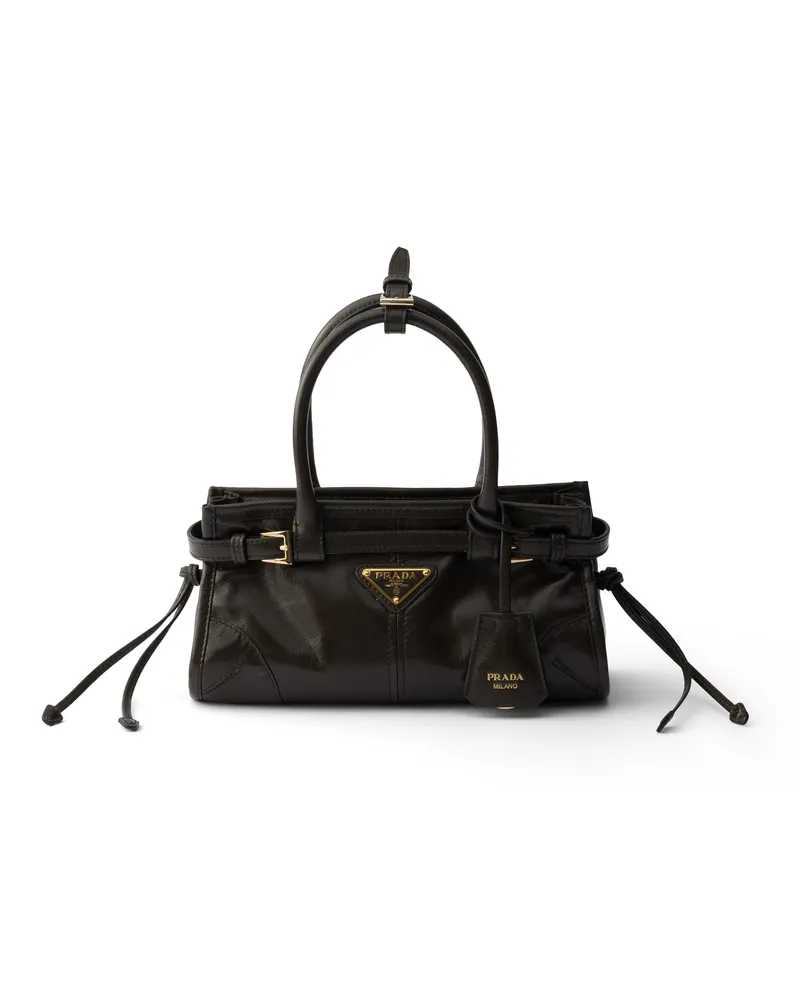 Prada Bonnie Mini Bag Aus Leder, Damen, Waldgrün Waldgrün