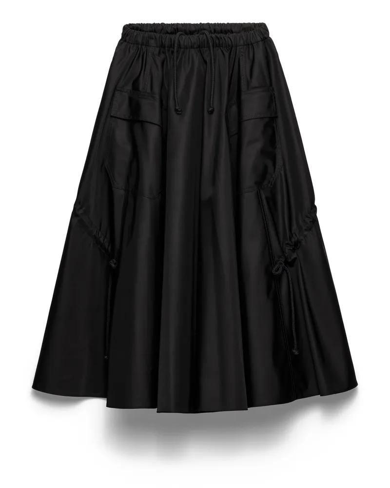 Prada Tellerrock Aus Re-nylon, Damen, Schwarz, Größe Schwarz