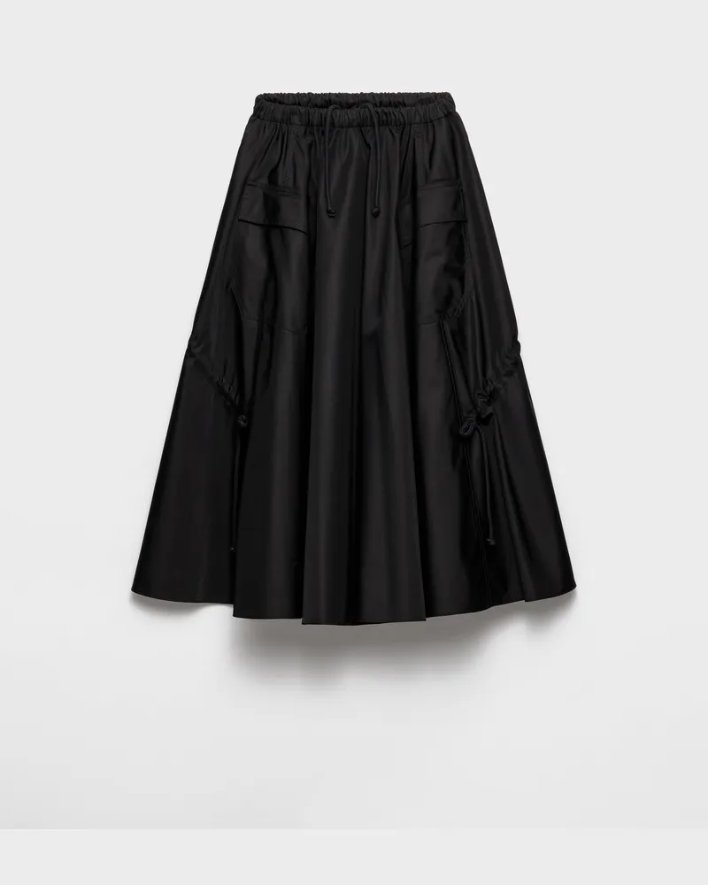 Prada Tellerrock aus Re-Nylon Schwarz