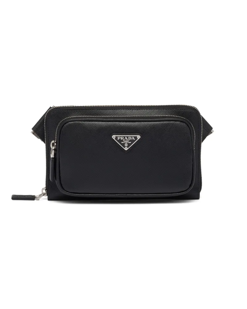 Prada Gürteltasche Aus Saffiano-leder, Herren, Schwarz Schwarz