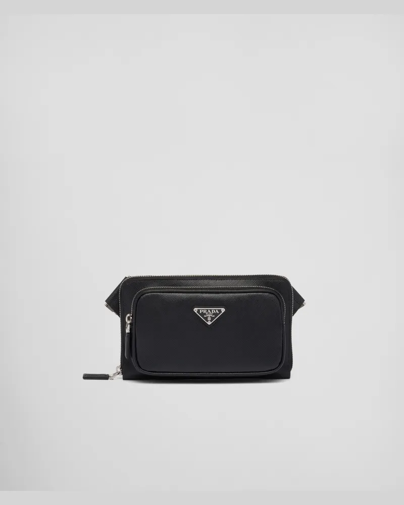 Prada Gürteltasche Aus Saffiano-leder, Herren, Schwarz Schwarz