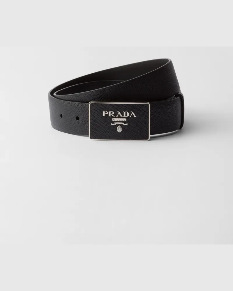 Prada Gürtel aus Saffiano-Leder Schwarz