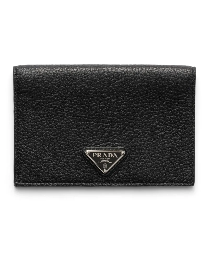 Prada Reisepassetui Aus Leder, Herren, Schwarz Schwarz