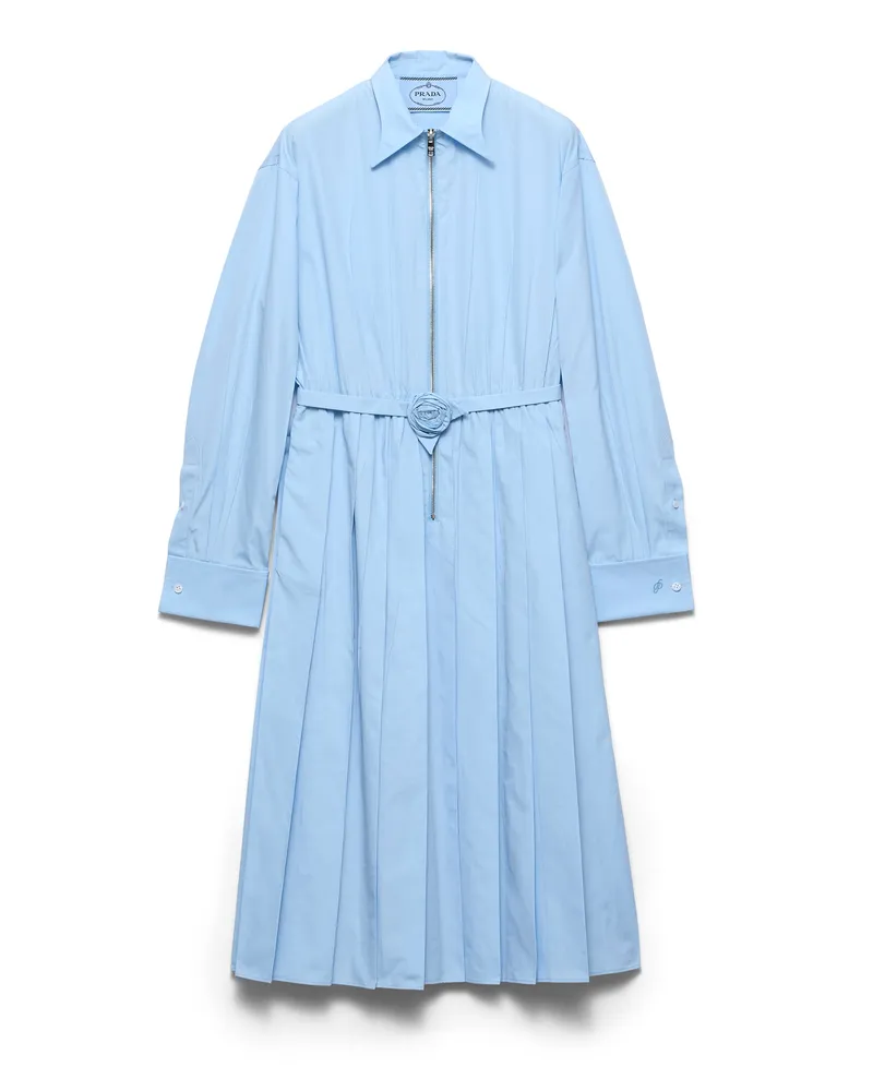 Prada Kleid Aus Baumwoll-popeline, Damen, Himmelblau, Größe Himmelblau