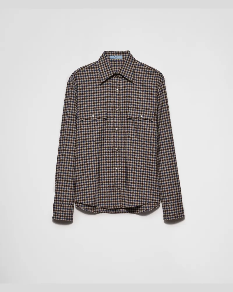 Prada Hemd aus Wolle Ebenholz