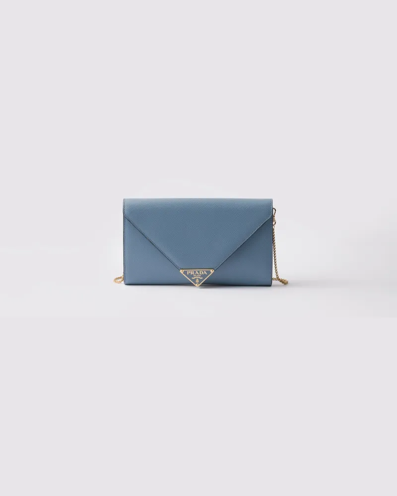 Prada Mini Bag aus Saffiano-Leder Astralblau