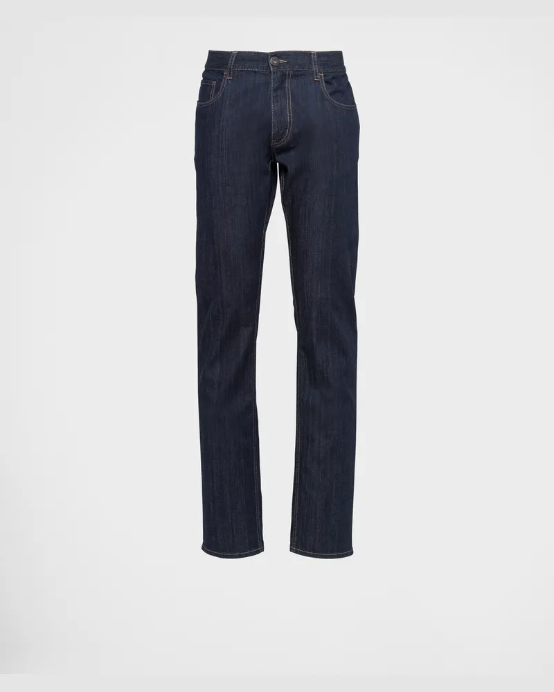 Prada Five-Pocket-Hose aus Stretch Denim Blau
