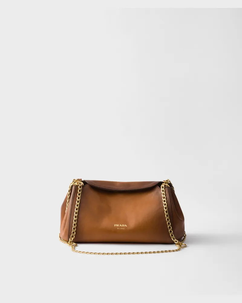 Prada Kleine  Tumulte Tasche aus Leder Cognac