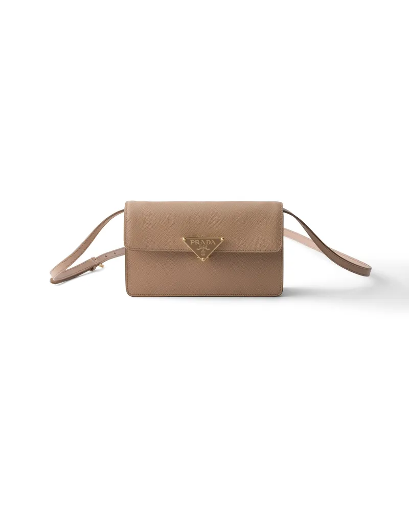 Prada Mini Bag Aus Saffiano-leder, Damen, Cameo Cameo