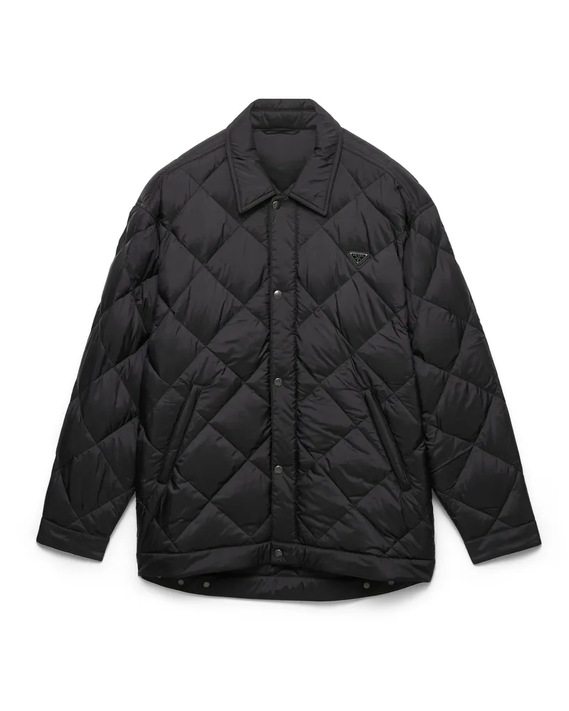 Prada Daunenmantel Aus Funktionsgewebe, Herren, Schwarz, Größe Schwarz