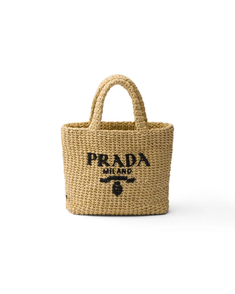 Prada Kleine Gehäkelte Tote Bag, Damen, Natur Natur