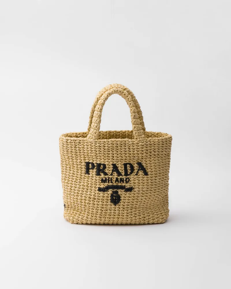 Prada Kleine gehäkelte Tote Bag Natur