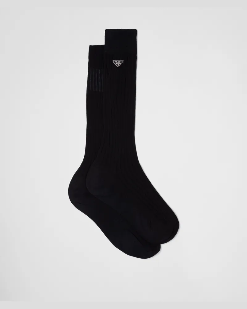 Prada Socken aus Baumwolle Schwarz