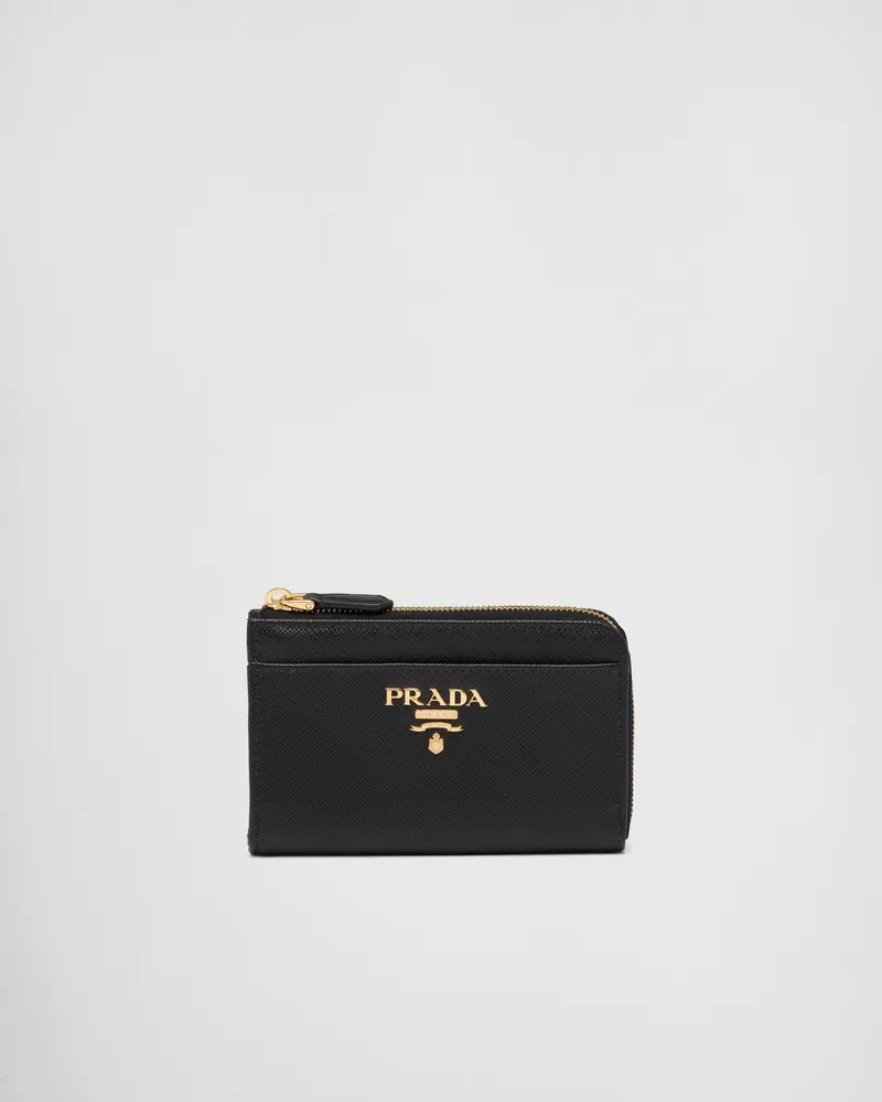 Prada Schlüsselanhänger aus Saffiano-Leder Schwarz