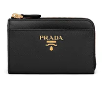 Schlüsselanhänger Aus Saffiano Leder, Damen, Schwarz