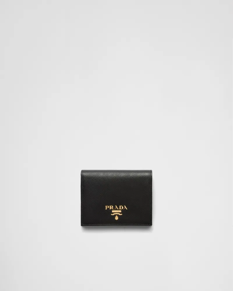 Prada Portemonnaie aus Leder Schwarz
