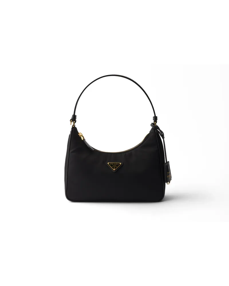 Prada Re-edition 2005 Mini Bag Aus Re-nylon , Damen, Schwarz Schwarz