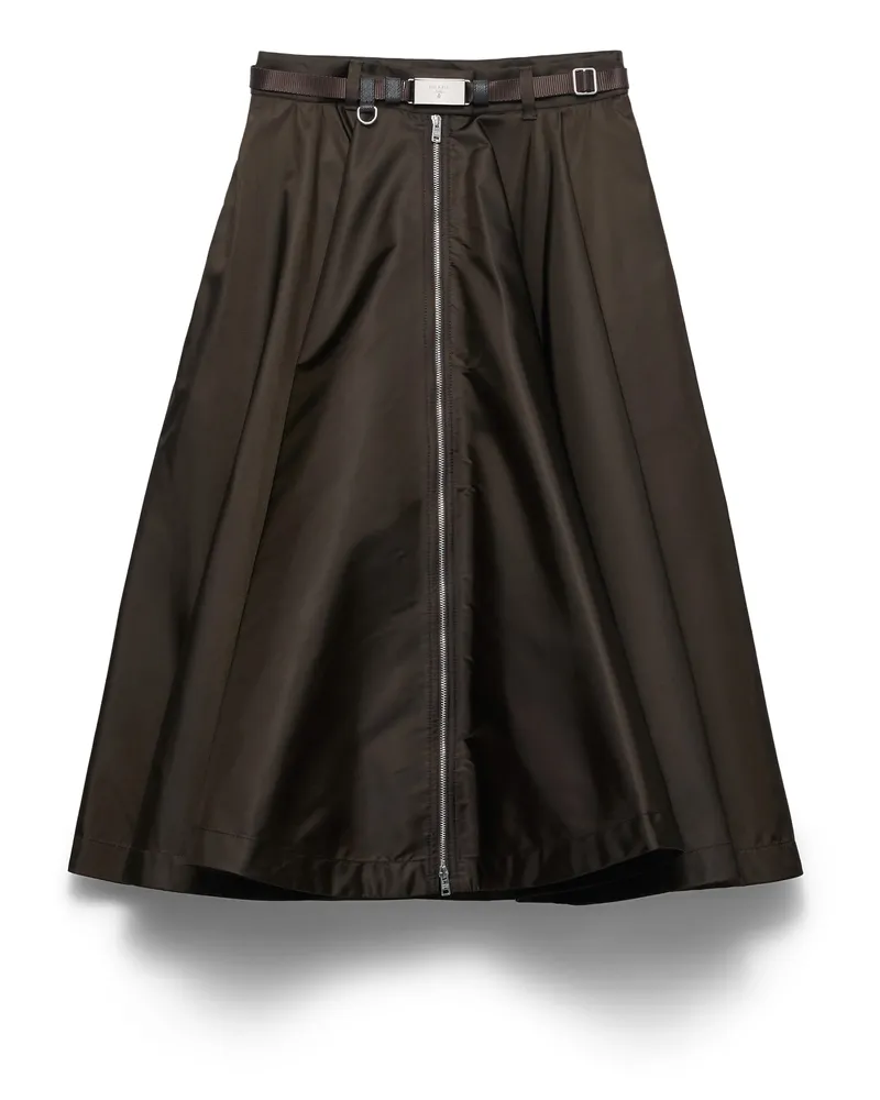 Prada Re-nylon Skirt, Damen, Kakaobraun, Größe Kakaobraun