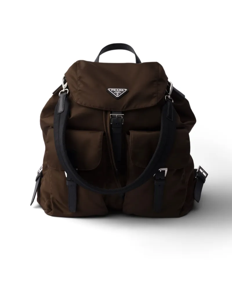 Prada Rucksack Aus Re-nylon, Herren, Sienna Sienna