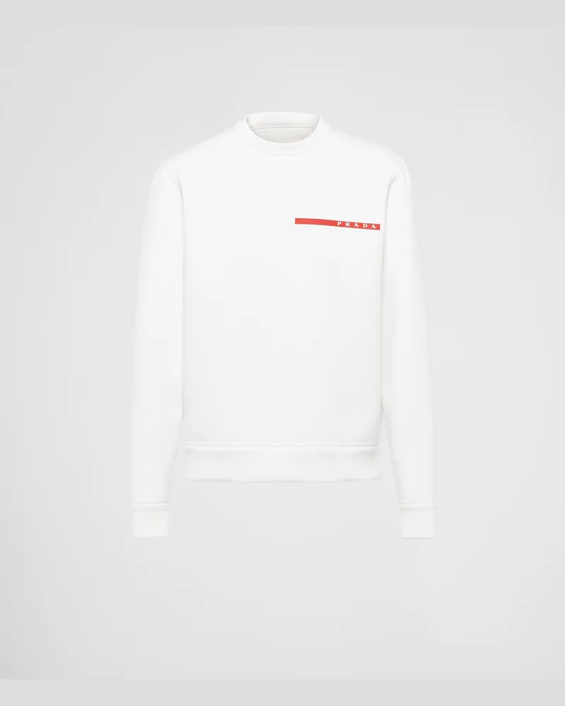 Prada Sweatshirt aus Funktionsgewebe Weiss