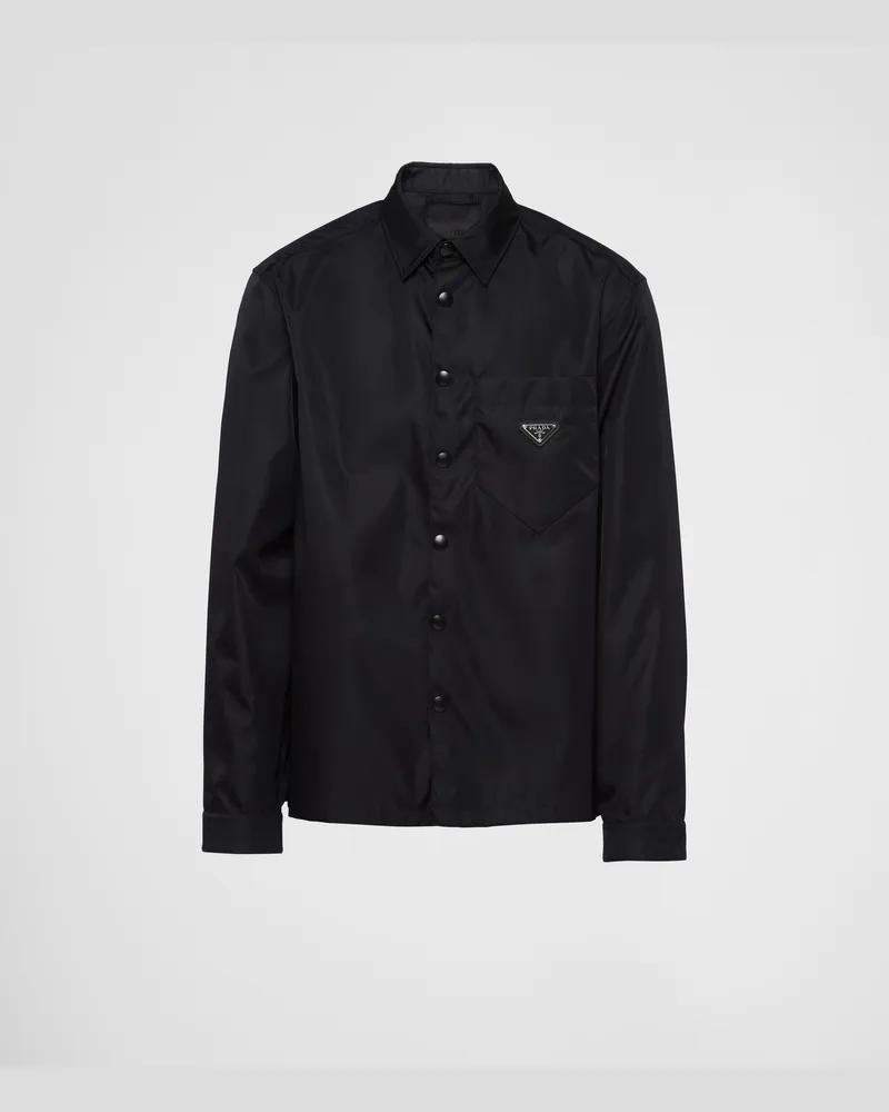 Prada Hemd aus Re-Nylon Schwarz