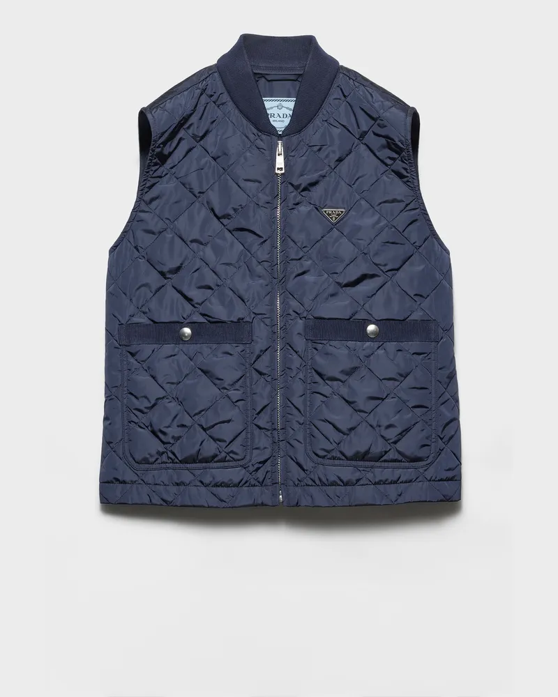Prada Weste aus Re-Nylon Königsblau