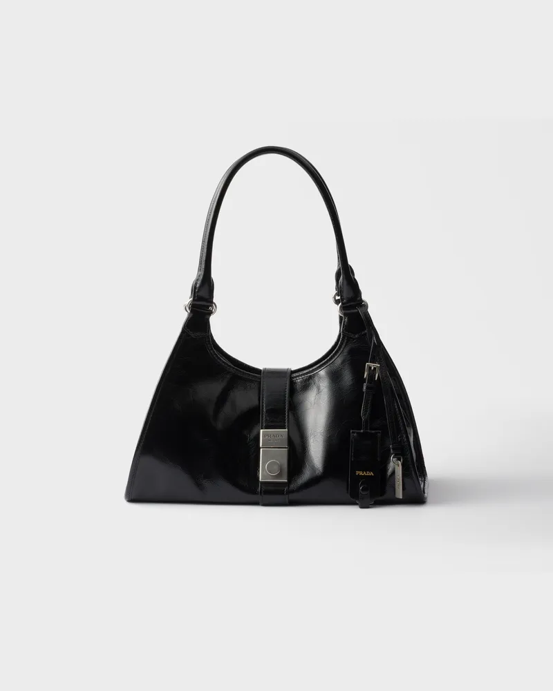 Prada Mittelgroße Tote Bag aus Leder Schwarz