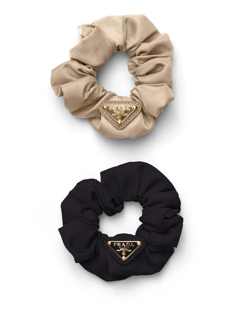 Prada Haarbänder Aus Re-nylon, Damen, Schwarz/kamee Schwarz