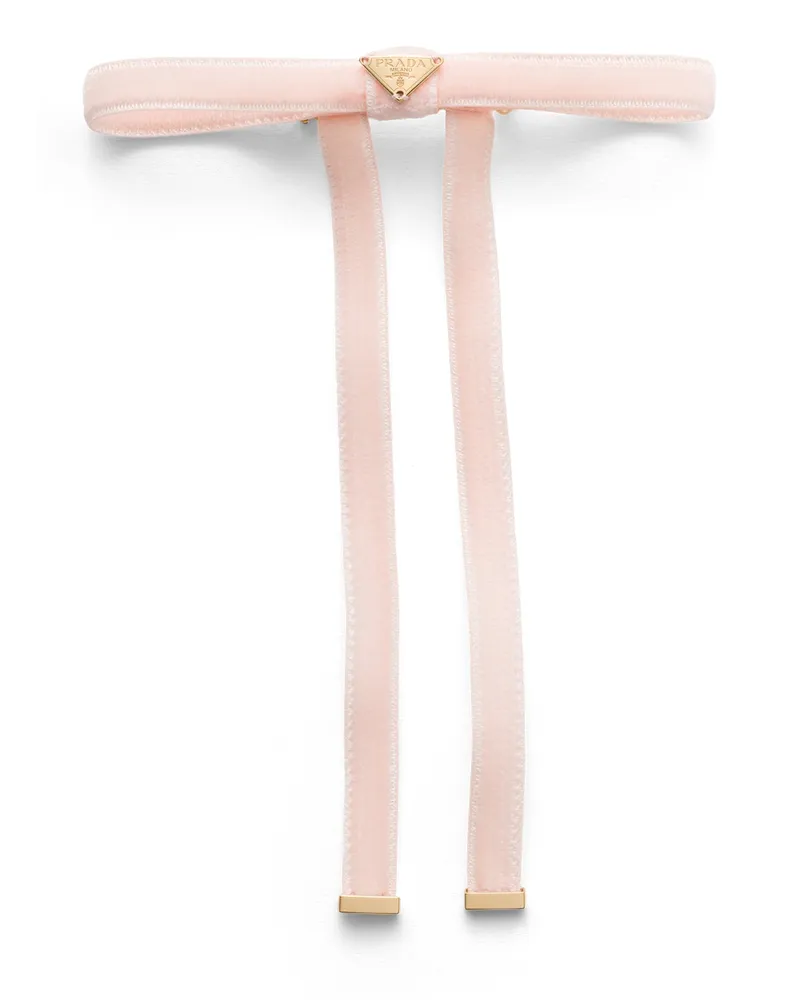 Prada Haarspange Aus Samt, Damen, Opal Opal