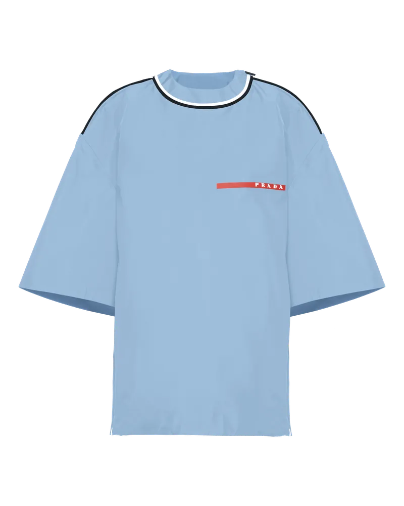 Prada Kurzärmliges Top aus Extreme-Tex Blassblau