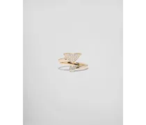 Eternal Gold Contrarié-Ring aus Gelbgold mit Diamanten