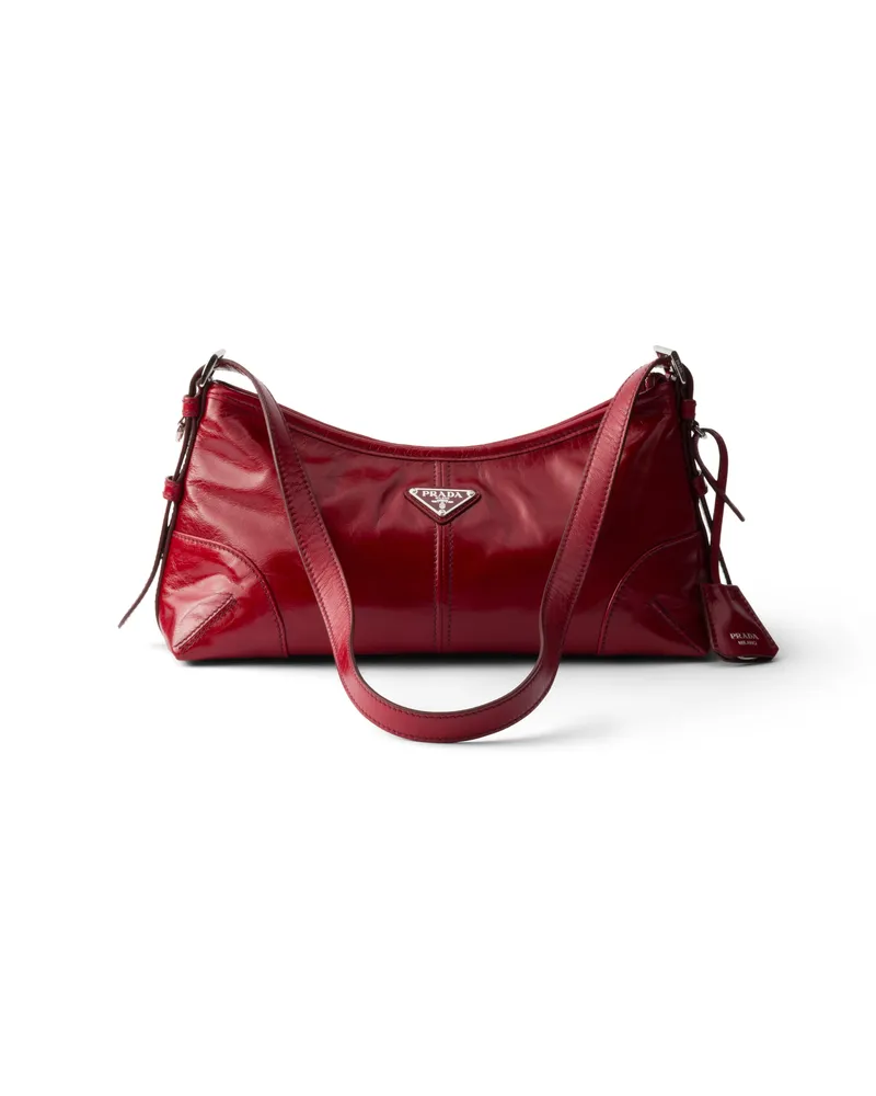 Prada Aimèe Medium Leather Shoulder Bag, Damen, Rubinrot Rubinrot
