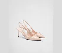 Slingback-Pumps aus gebürstetem Leder